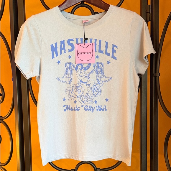 Kittenish Tops - KITTENISH Nashville Music City USA T-Shirt